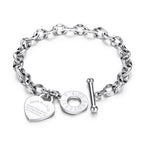Bracelet pendentif cœur en acier titane - Chic&Shines