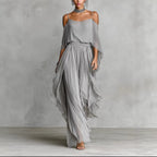 Elegant and flowing backless maxi dress