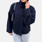 Manteau Court Femme Col Haut Chic