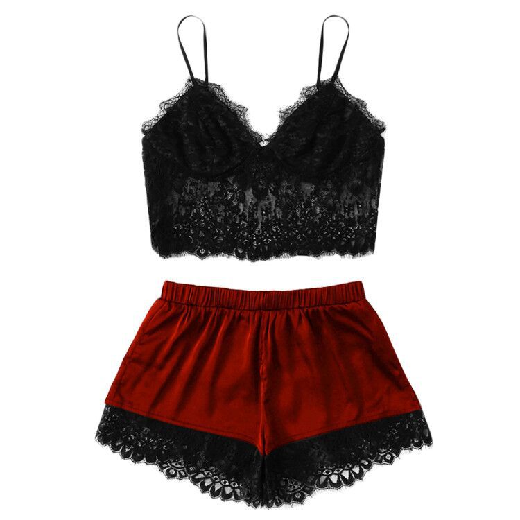 Ensemble pyjama short et camisole en dentelle - Chic&Shines