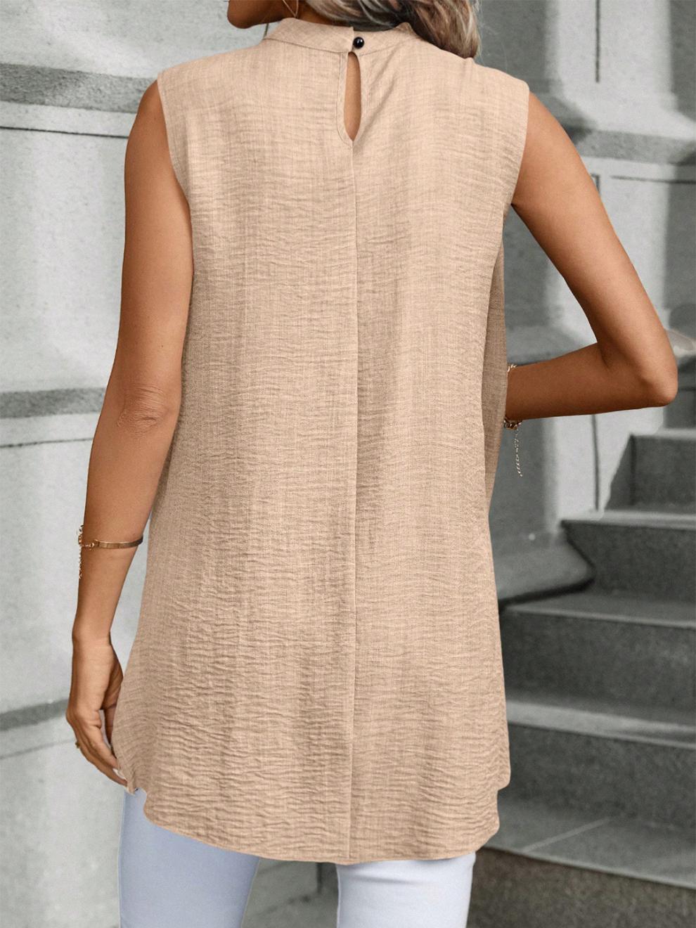 Irregular draped sleeveless top