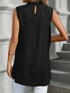 Irregular draped sleeveless top