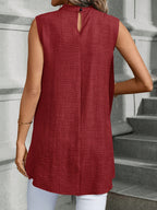 Irregular draped sleeveless top