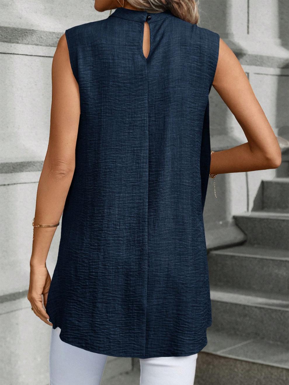 Irregular draped sleeveless top