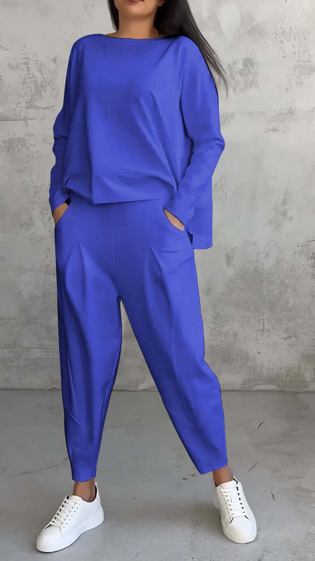 Ensemble haut col rond manches longues et pantalon - Chic&Shines