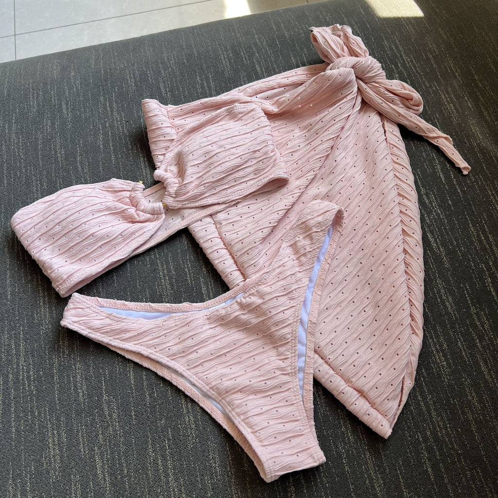 Queen — Green bandeau three-piece set