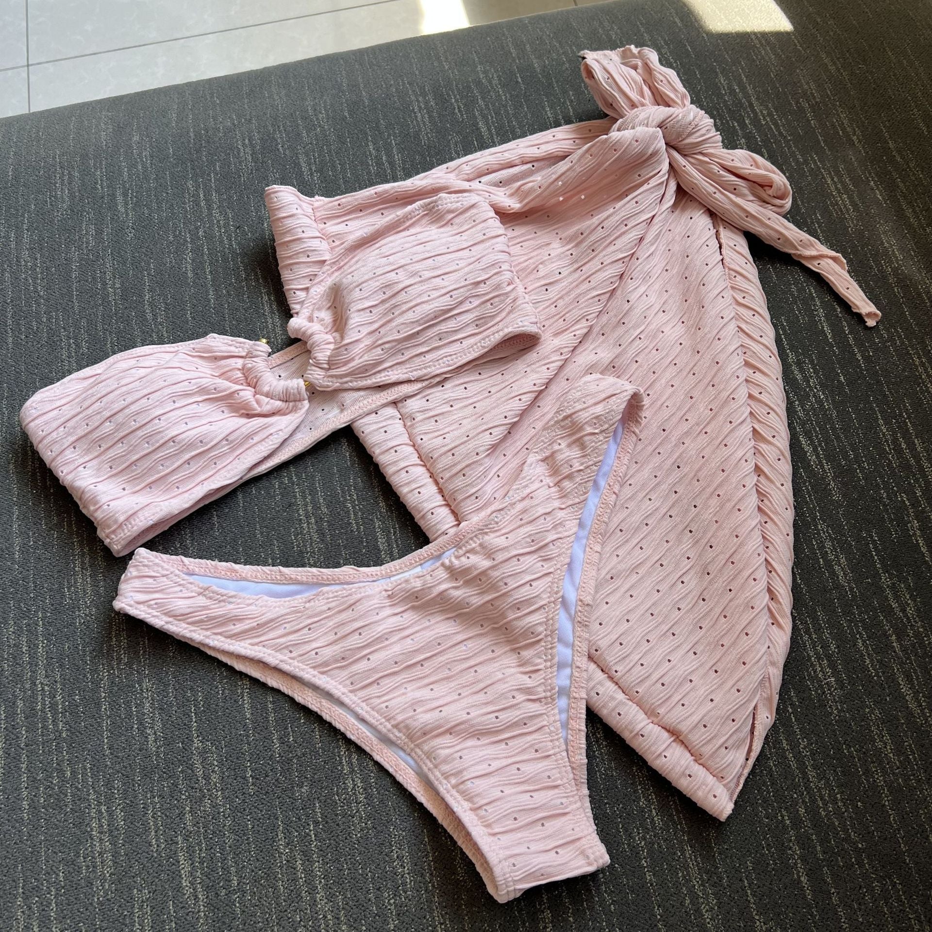 Queen — Green bandeau three-piece set