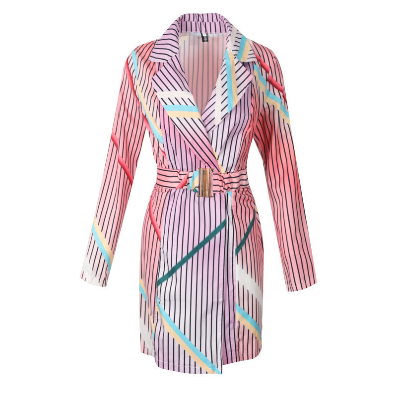 Robe courte sexy manches longues avec ceinture
