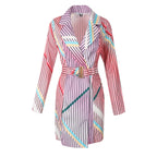 Robe courte sexy manches longues avec ceinture