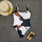 Lalie — Bikini deux-pièces taille haute blanc imprimé
