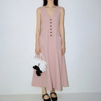 Robe cache-cœur épurée — Blanc, rose, noir ou beige