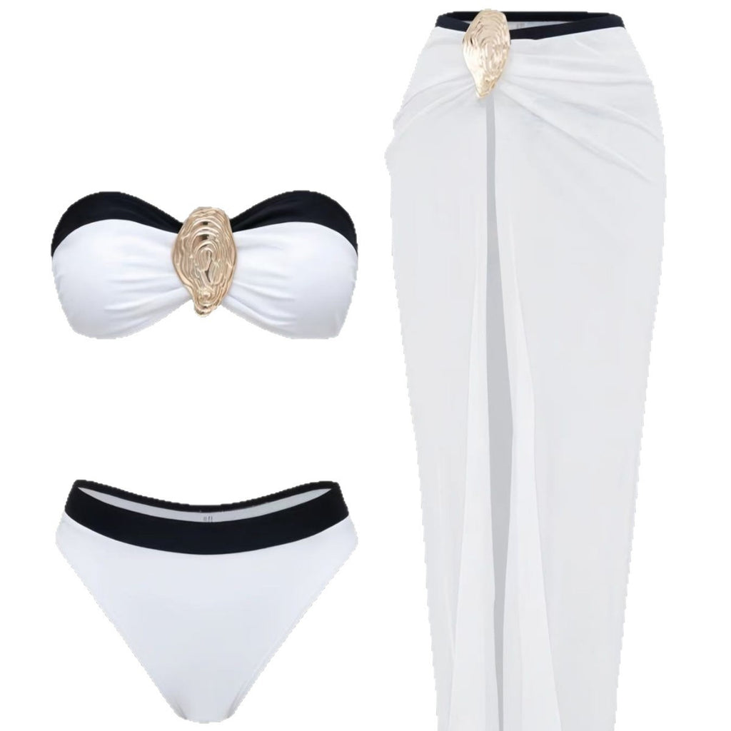 Naomi — Three-piece skirt set in white