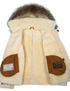 EnglishMeti - Sheepskin winter jacket with fur hood