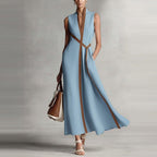 Robe Sans Manches Color-Block Élégante