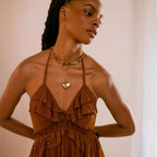 Sleeveless V-neck maxi dress