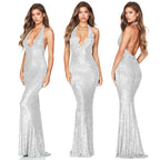 Robe Col Licou Longue Moulante Sans Manches - Chic&Shines