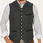 Gilet traditionnel pour hommes, mélange de laine, design traditionnel