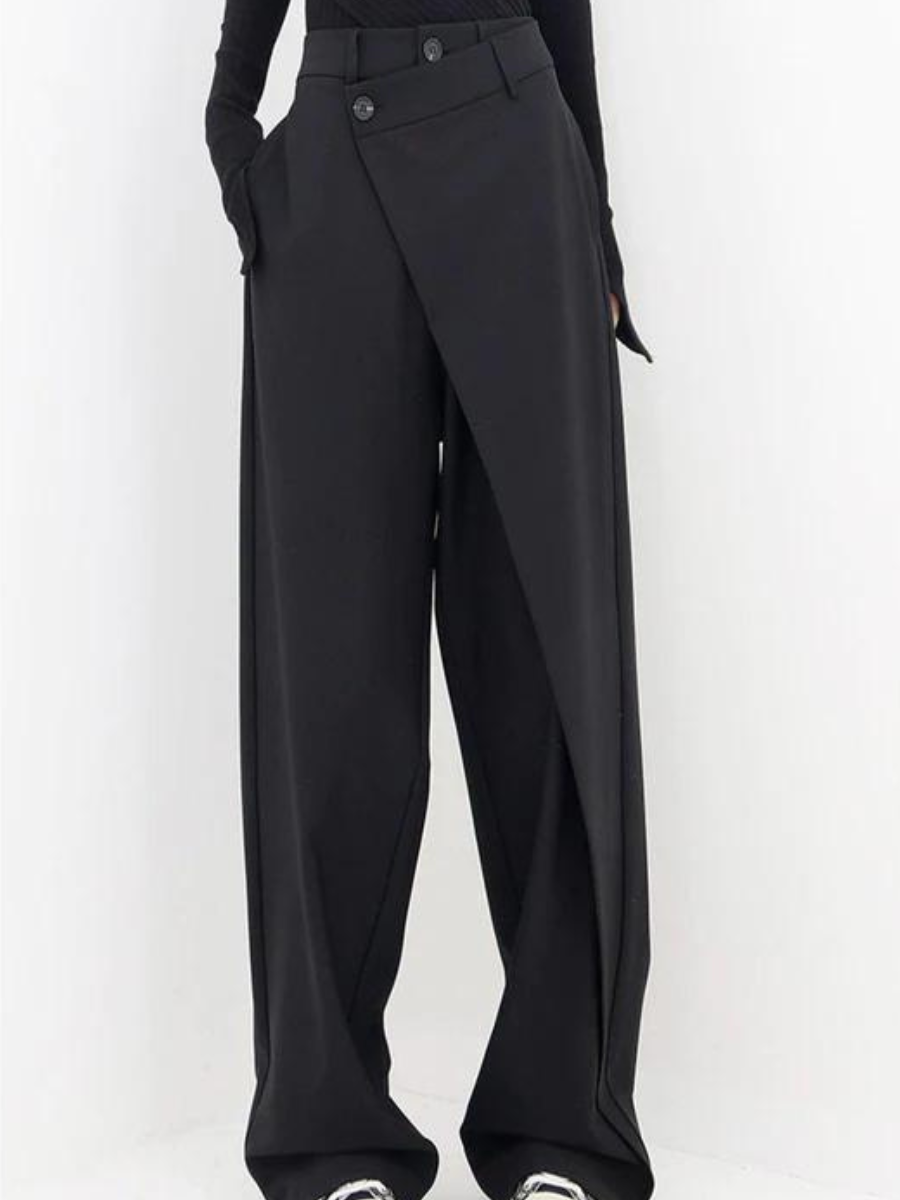 Pantalon large asymétrique pour femme