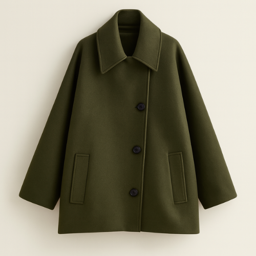 Manteau en laine pour femme avec boutons