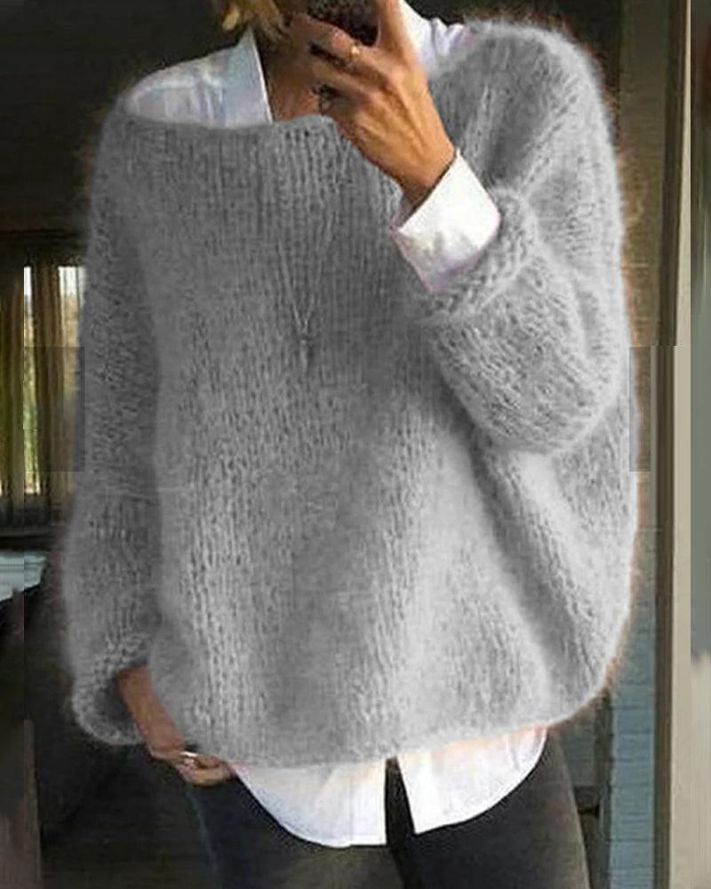 Women's Classic Off-Shoulder Knitted Sweater