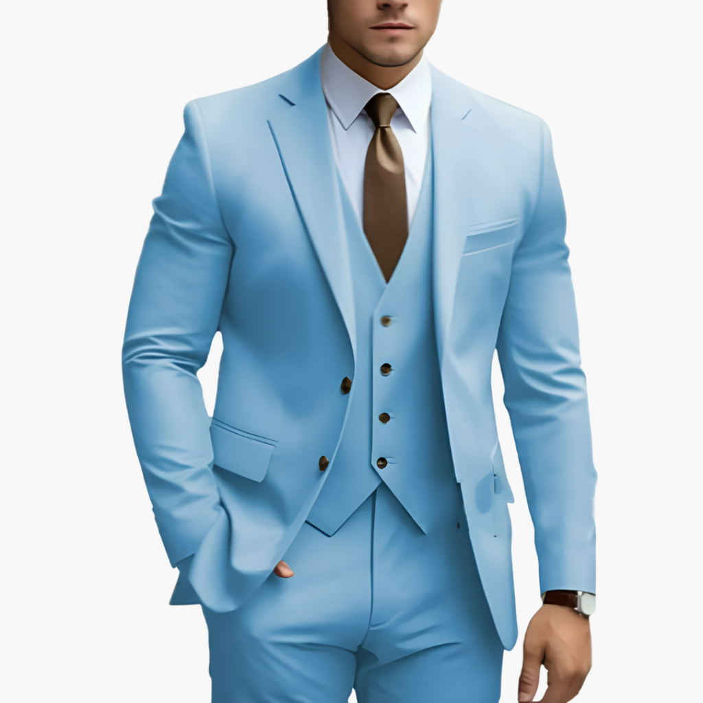 Costume homme élégant avec veste, gilet et pantalon