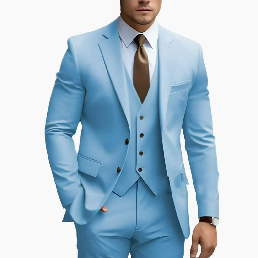 Costume homme élégant avec veste, gilet et pantalon