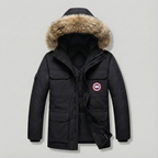 Men's Warm Thick Parka Comfortable Winter Jacket with Fur Hood