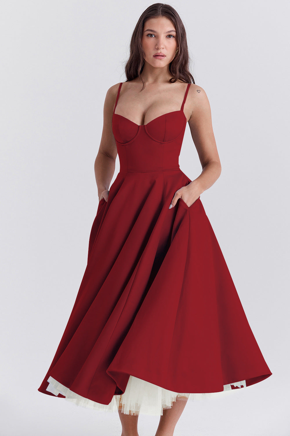 Robe longue voile ajouré – Élégance fluide et légère