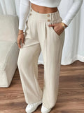 Pantalon décontracté drapé taille haute - Chic&Shines