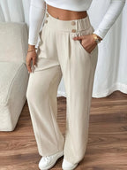 Pantalon décontracté drapé taille haute - Chic&Shines