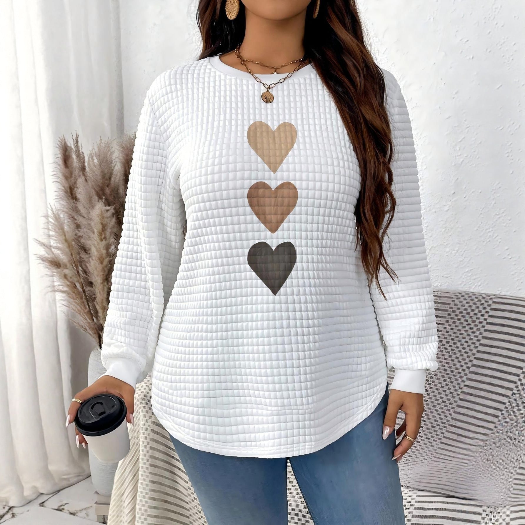 Pull décontracté à manches longues Love