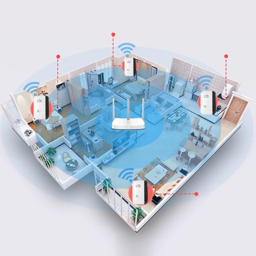 Booster de signal WiFi sans fil - Extension Internet fiable pour la maison et le bureau