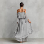 Elegant and flowing backless maxi dress
