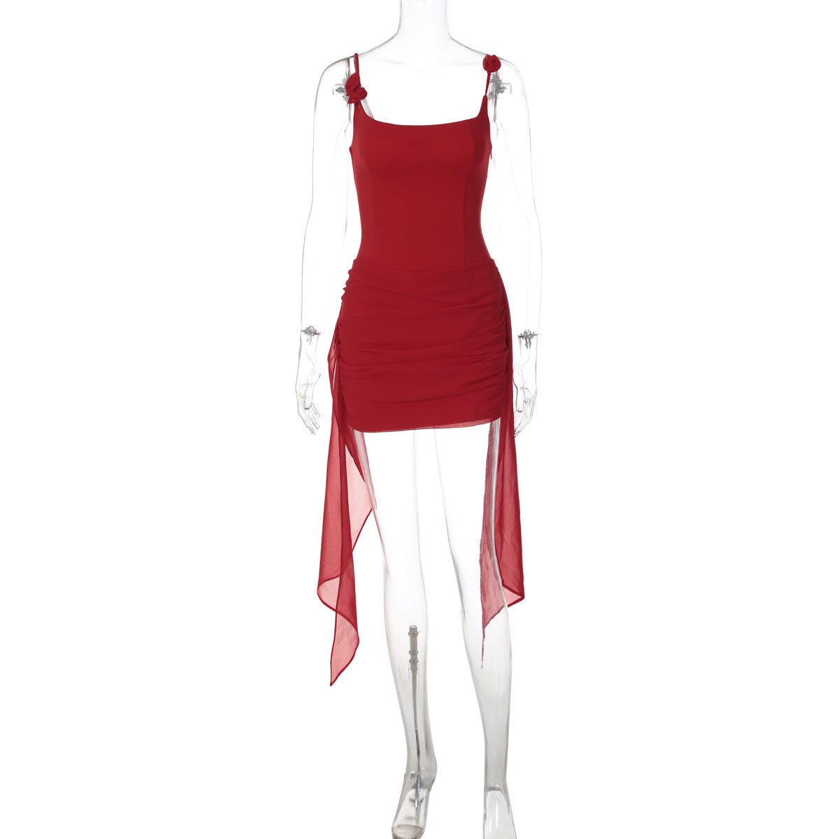 Robe portefeuille fleurie à nouettes