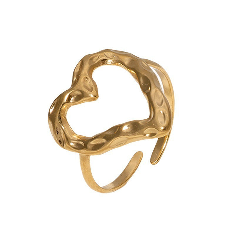 Bague coeur ajustable en acier inoxydable