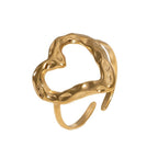 Bague coeur ajustable en acier inoxydable