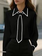 Chemise à manches longues unie - Chic&Shines