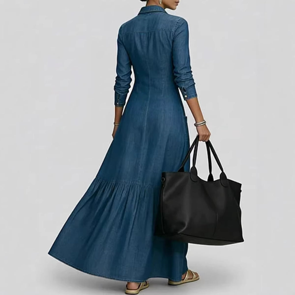 Robe longue en denim brut — Élégance intemporelle