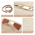 Straw woven shoulder bag