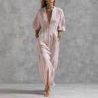 Robe longue fluide à manches ballon