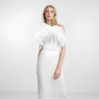 Robe blanche motif floral – Élégance intemporelle