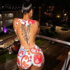 Combinaison short dos nus