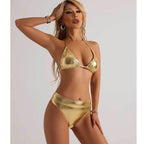 Apolline — Bikini deux-pièces à finitions métallisées
