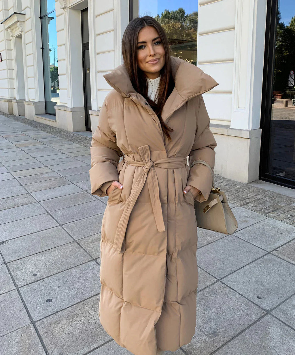 Manteau long élégant ceinturé pour femme Mellody – Mélange de laine de qualité supérieure