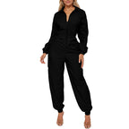 Combinaison pantalon manches longues fermeture éclair taille élastique