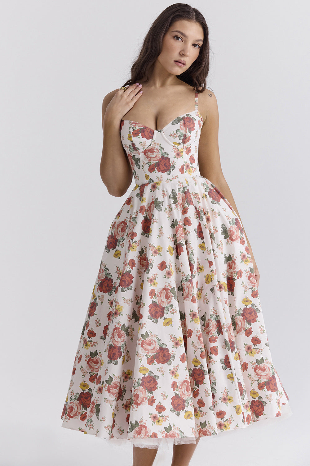 Robe longue voile ajouré – Élégance fluide et légère