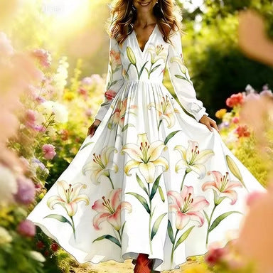 Robe florale effet 3D — Élégance casual