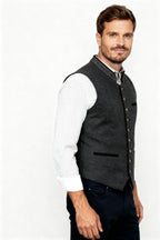 Gilet gris traditionnel élégant pour homme