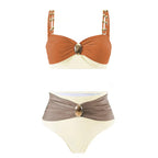 Axelle — High-waisted brown swimsuit