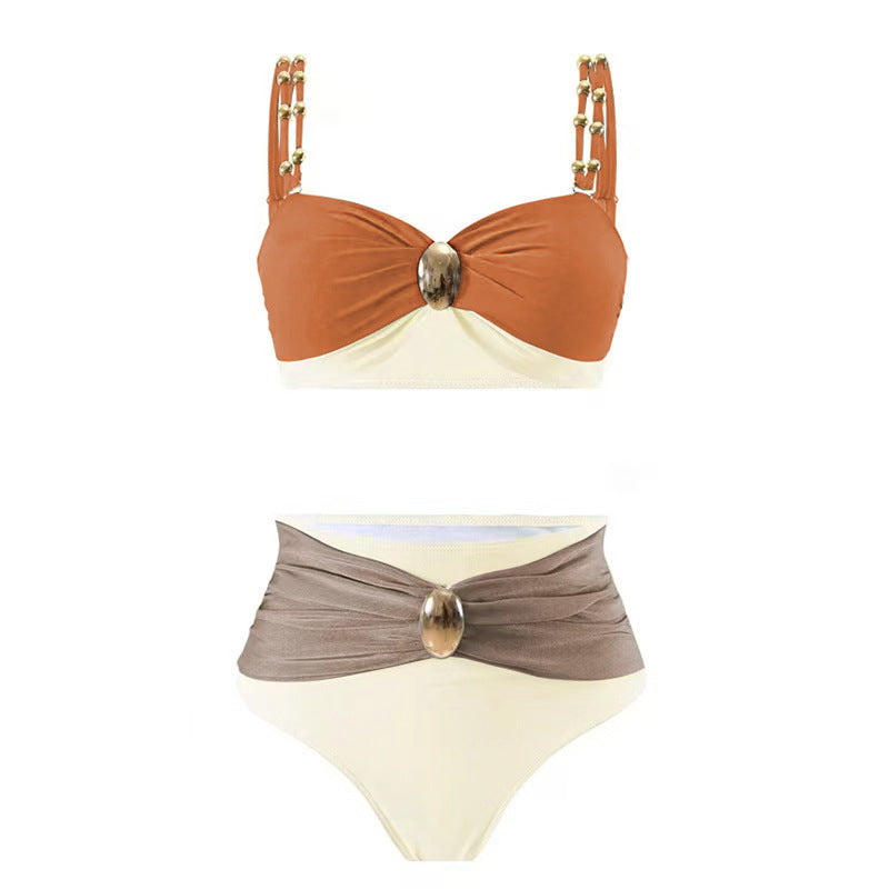 Axelle — High-waisted brown swimsuit